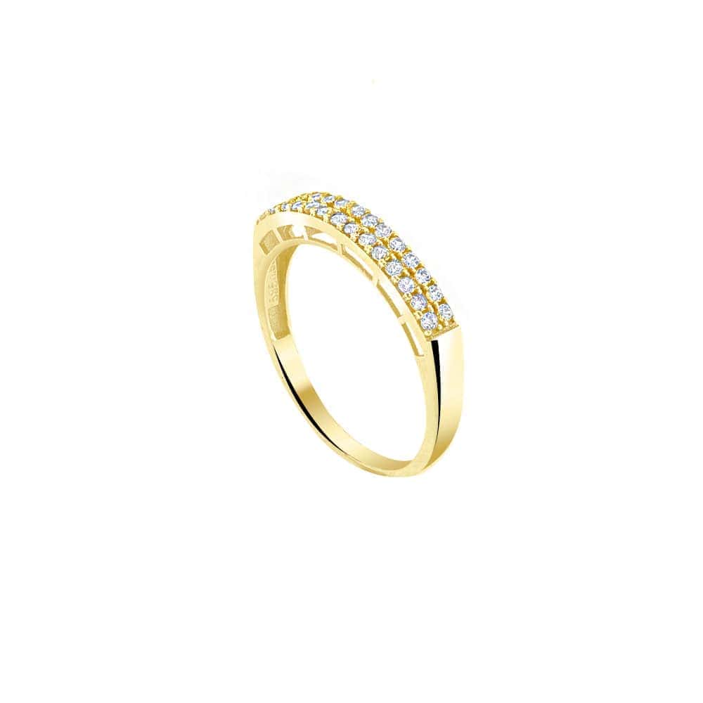 δαχτυλίδι μισόβερο κίτρινο χρυσό ζιργκόν D11100878
