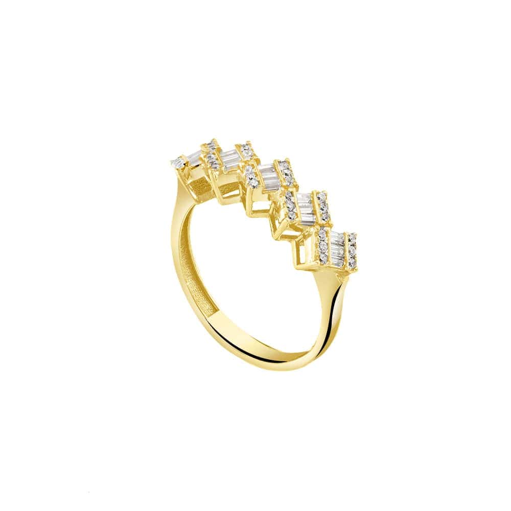 δαχτυλίδι μισόβερο κίτρινο χρυσό ζιργκόν D11100905