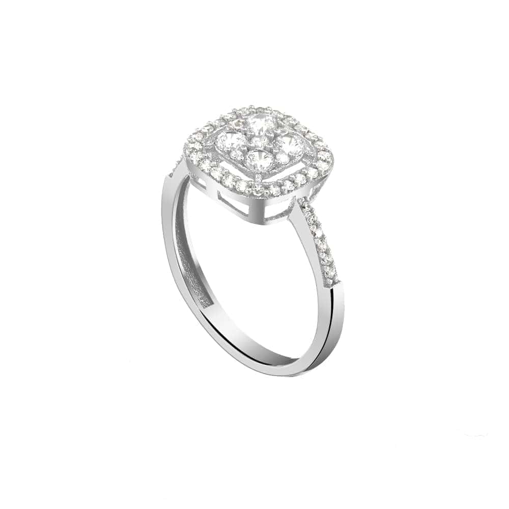 γυναικείο λευκόχρυσο δαχτυλίδι ζιργκόν D11200992