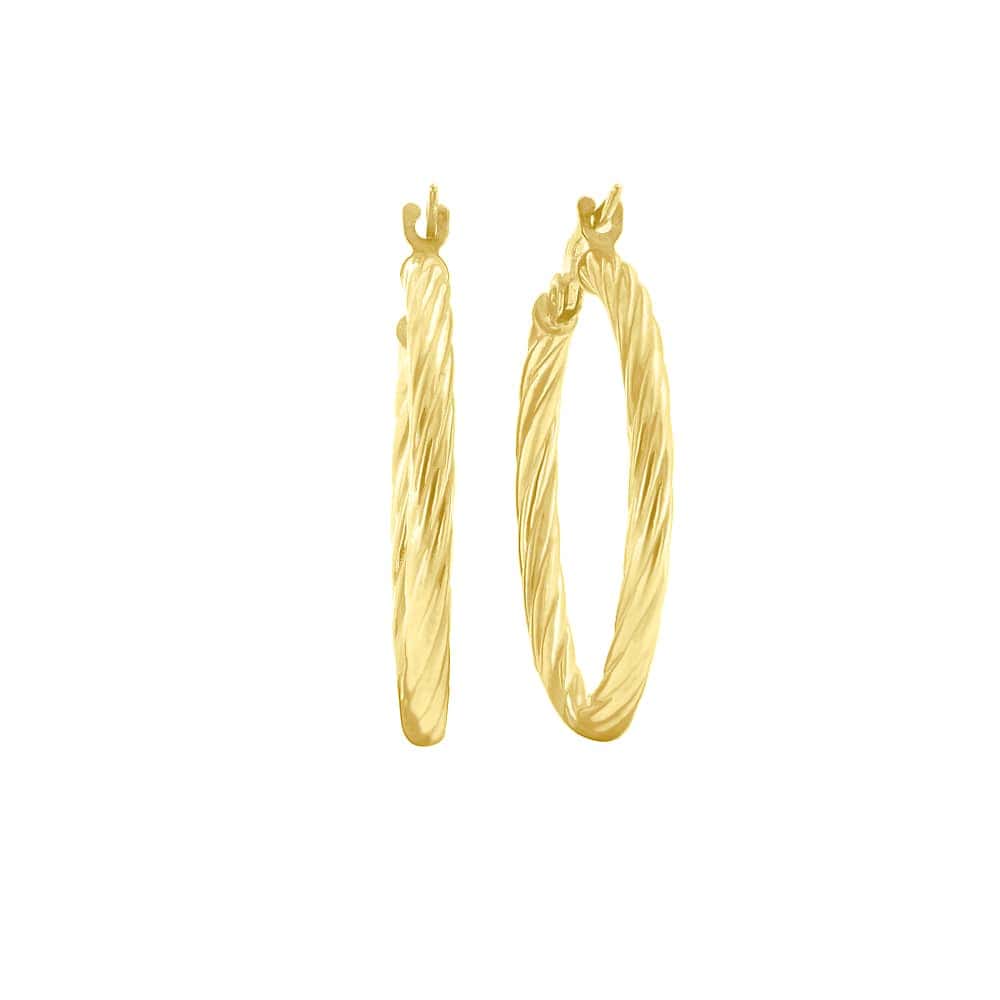 κίτρινα χρυσά σκουλαρίκια κρίκοι στριφτοί SK11100982