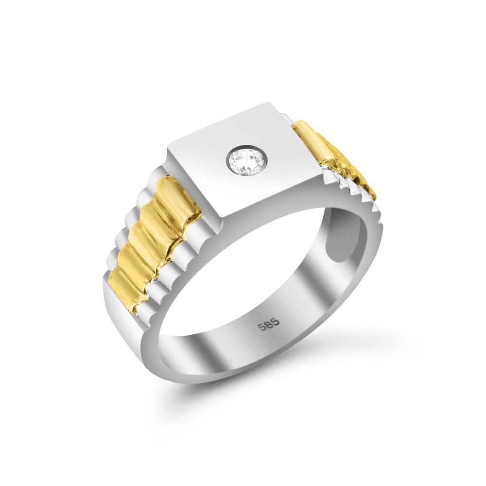 λευκόχρυσο ανδρικό δαχτυλίδι ζιργκόν D11400560