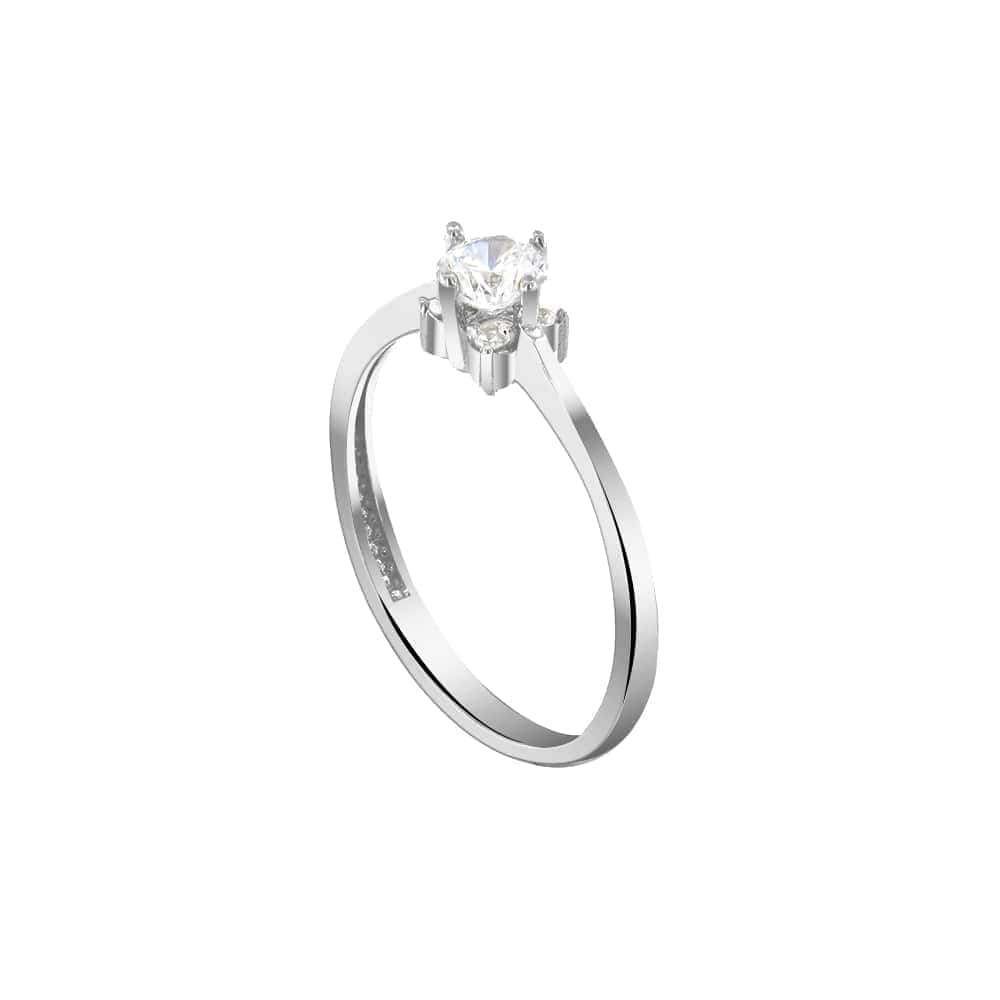 μονόπετρο λευκόχρυσο δαχτυλίδι ζιργκόν D11200996