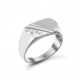 Ανδρικό λευκόχρυσο δαχτυλίδι ζιργκόν D11200598