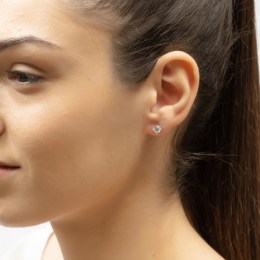 ασημένια γυναικεία σκουλαρίκια μονόπετρα SK21200194(a)