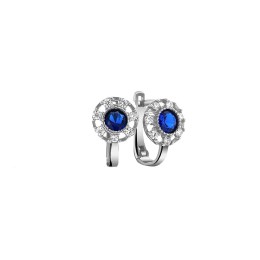 ασημένια γυναικεία σκουλαρίκια μπλε ζιργκόν SK21200249
