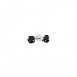 ασημένια καρφωτά σκουλαρίκια μαύρο ζιργκόν SK21200114