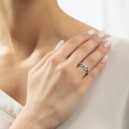ασημένιο γυναικείο δαχτυλίδι αλυσίδα D21200209(b)