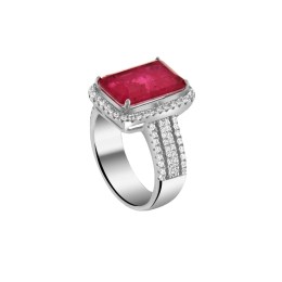 ασημένιο γυναικείο δαχτυλίδι κόκκινη πέτρα D21200243
