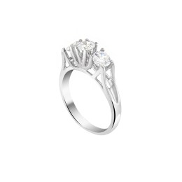 ασημένιο γυναικείο δαχτυλίδι λευκά ζιργκόν D21200193