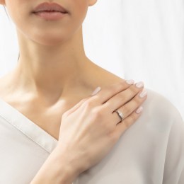 ασημένιο γυναικείο δαχτυλίδι λευκά ζιργκόν D21200224(a)