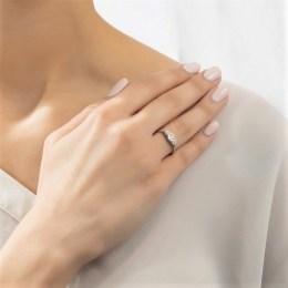 ασημένιο γυναικείο δαχτυλίδι λευκά ζιργκόν D21200224(b)