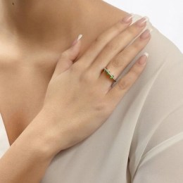ασημένιο γυναικείο δαχτυλίδι πράσινα ζιργκόν D21200234(b)