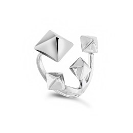 ασημένιο γυναικείο δαχτυλίδι τρίγωνα σχέδια D21200068