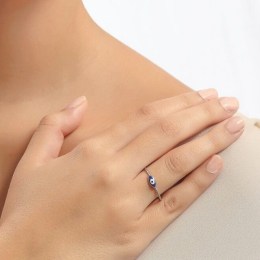δαχτυλίδι ασημένιο γυναικείο μπλε ματάκι D21200015(b)