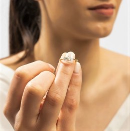 δαχτυλίδι επίχρυσο ασημένιο λευκά ζιργκόν D21100120(b)