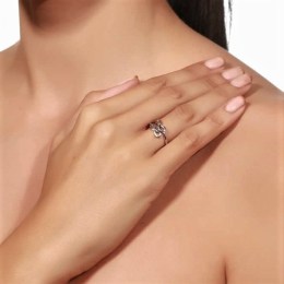 δαχτυλίδι γυναικείο ασημένιο άπειρο ζιργκόν D21200018(b)