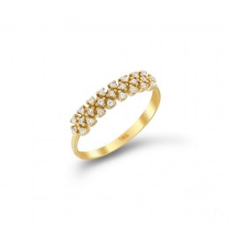 Δαχτυλίδι κίτρινο χρυσό μισόβερο ζιργκόν D11100275