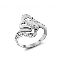 Δαχτυλίδι λευκόχρυσο γυναικείο ζιργκόν D11200045