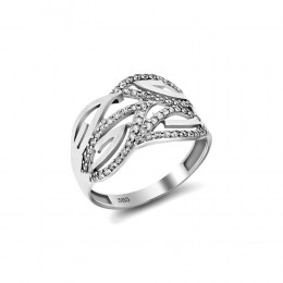 Δαχτυλίδι λευκόχρυσο γυναικείο ζιργκόν D11200047