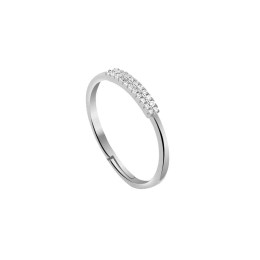 δαχτυλίδι μισόβερο ασημένιο λευκά ζιργκόν D21200144