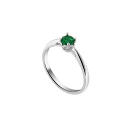 δαχτυλίδι μονόπετρο ασημένιο πράσινο ζιργκόν D21200133