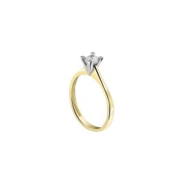 δαχτυλίδι μονόπετρο κίτρινο χρυσό λευκόχρυσο D11400844