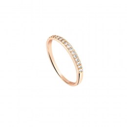 δαχτυλίδι ροζ επίχρυσο ασημένιο μισόβερο D21300106
