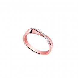 Δαχτυλίδι ροζ χρυσό γυναικείο ζιργκόν D11300805