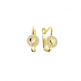 γυναικεία κίτρινα χρυσά σκουλαρίκια καρδιά SK11100552