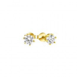 γυναικεία κίτρινα χρυσά σκουλαρίκια ζιργκόν SK11100509