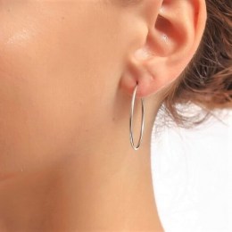 γυναικεία λευκόχρυσα σκουλαρίκια κρίκοι λεπτοί SK11200532(b)