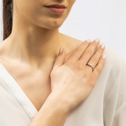 γυναικείο ασημένιο δαχτυλίδι λευκά ζιργκόν D21200142(a)