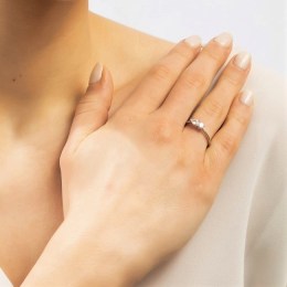 γυναικείο ασημένιο δαχτυλίδι λευκά ζιργκόν D21200142(b)