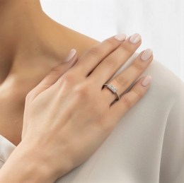γυναικείο ασημένιο δαχτυλίδι λευκά ζιργκόν D21200222(b)