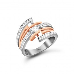 Γυναικείο δαχτυλίδι λευκόχρυσο ζιργκόν D11400681