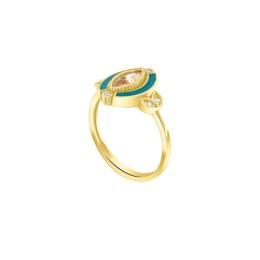 γυναικείο κίτρινο χρυσό δαχτυλίδι ροζ ζιργκόν D11101012