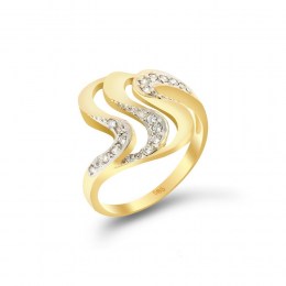 Γυναικείο κίτρινο χρυσό δαχτυλίδι ζιργκόν D11100488