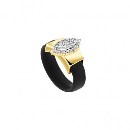 γυναικείο κίτρινο χρυσό δαχτυλίδι ζιργκόν D11100908