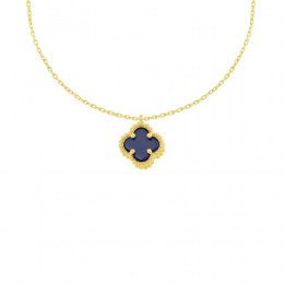 γυναικείο κίτρινο χρυσό κολιέ μπλε σταυρός KL11100448