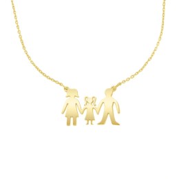 γυναικείο κίτρινο χρυσό κολιέ οικογένεια KL12100004