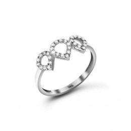 Γυναικείο λευκόχρυσο δαχτυλίδι δάκρυ D11200725