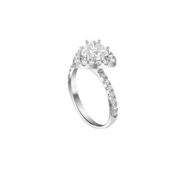 γυναικείο λευκόχρυσο δαχτυλίδι λευκά ζιργκόν D11201032