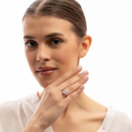 γυναικείο λευκόχρυσο δαχτυλίδι ζιργκόν D11200947(a)