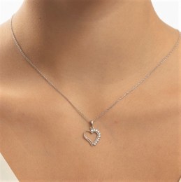 γυναικείο λευκόχρυσο κρεμαστό καρδιά KR11200085(b)