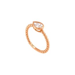 γυναικείο ροζ ασημένιο δαχτυλίδι δάκρυ D21300119