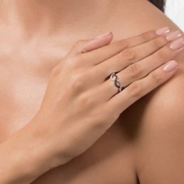 γυναικείο ροζ χρυσό δαχτυλίδι braid ζιργκόν D11300008(b)