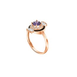 γυναικείο ροζ χρυσό δαχτυλίδι μωβ ζιργκόν D11300816
