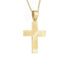 γυναικείος κίτρινος χρυσός σταυρός διπλής όψης ST11100355(a)
