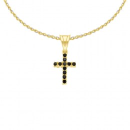 γυναικείος κίτρινος χρυσός σταυρός δύο όψεων ST11100972