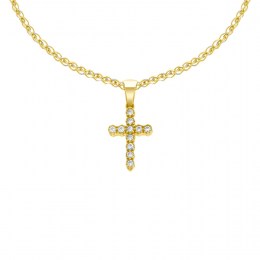 γυναικείος κίτρινος χρυσός σταυρός ζιργκόν ST11100958